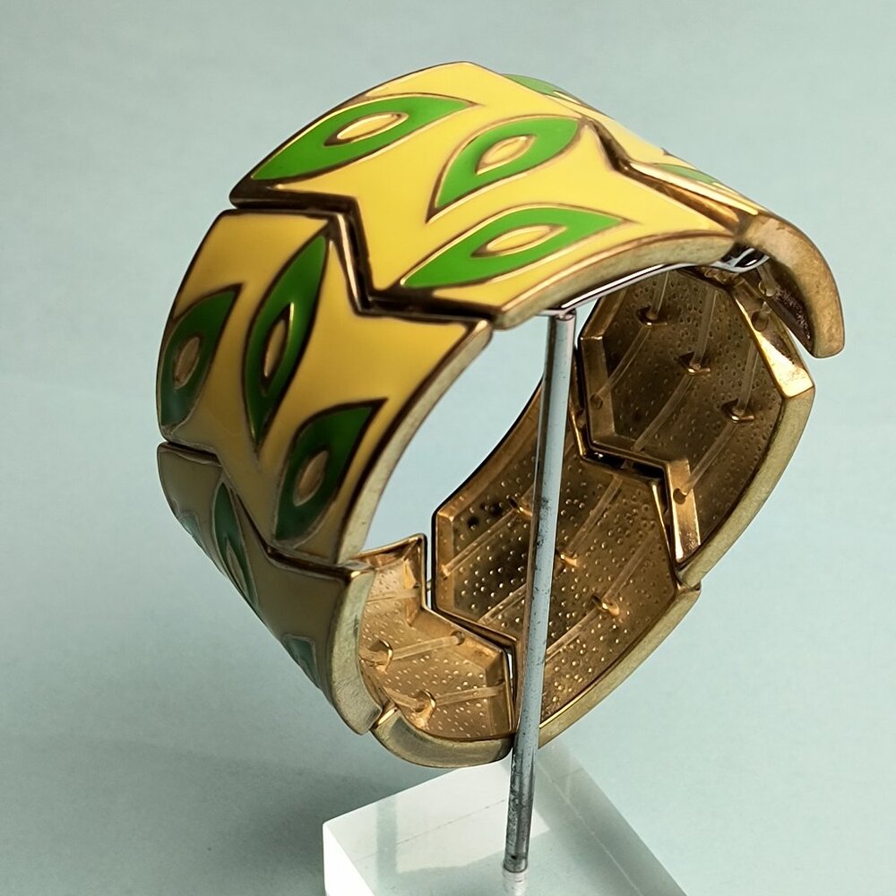 Nordstrom Sequin Enamel Vintage Y2k Stretch Bangle Bracelet Green Yellow…